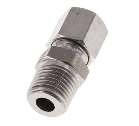 R 1/4'' Macho x 8LL Anillo de corte recto de acero inoxidable 100 Bar DIN 2353