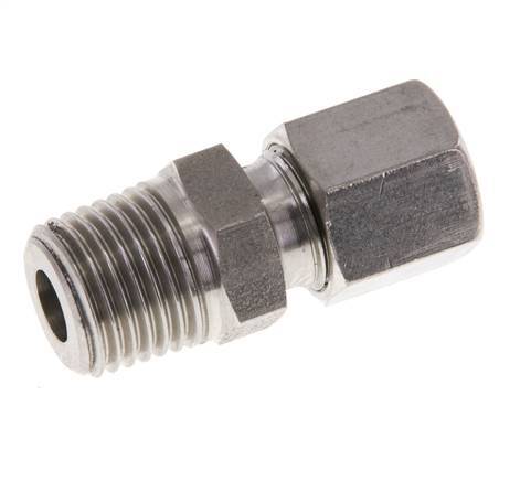R 1/4'' Macho x 8LL Anillo de corte recto de acero inoxidable 100 Bar DIN 2353
