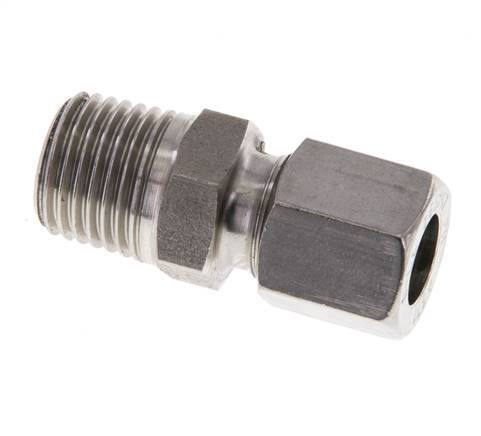 R 1/4'' Macho x 8LL Anillo de corte recto de acero inoxidable 100 Bar DIN 2353