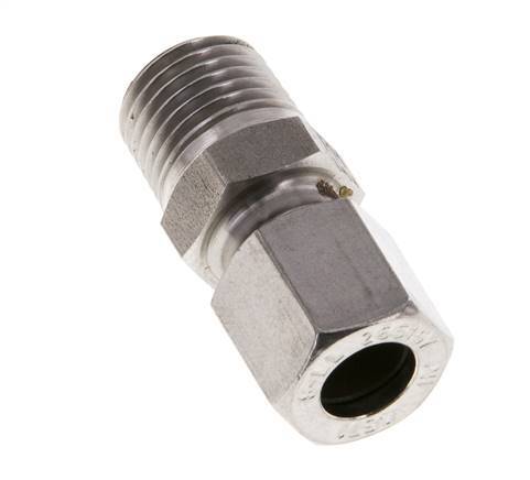 R 1/4'' Macho x 8LL Anillo de corte recto de acero inoxidable 100 Bar DIN 2353