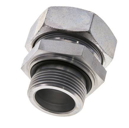 G 1 1/4'' Male x 42L Zinc plated Steel Straight Cutting Ring with FKM Seal 160 Bar DIN 2353