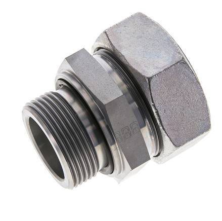 G 1 1/4'' Male x 42L Zinc plated Steel Straight Cutting Ring with FKM Seal 160 Bar DIN 2353