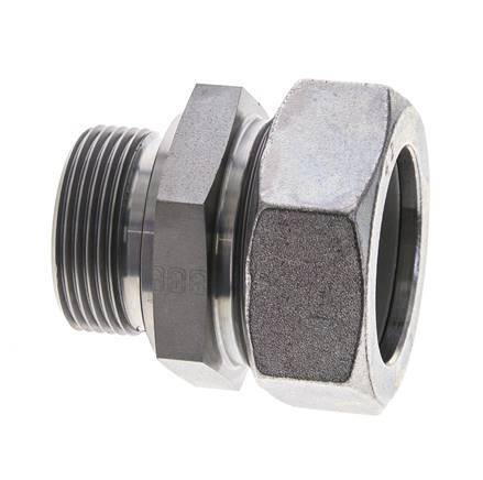 G 1 1/4'' Male x 42L Zinc plated Steel Straight Cutting Ring with FKM Seal 160 Bar DIN 2353