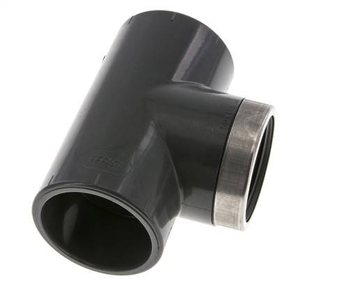 PVC Tee Fitting Female Socket 50mm x Female Rp1-1/2''