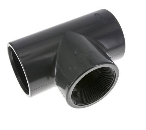 PVC Tee Fitting Female Socket 90mm x Female Rp3''