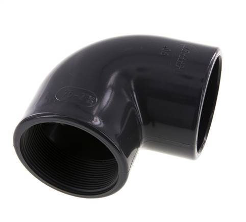 PVC 90deg Elbow Fitting Female Socket 75x89mm x Female Rp 2-1/2''
