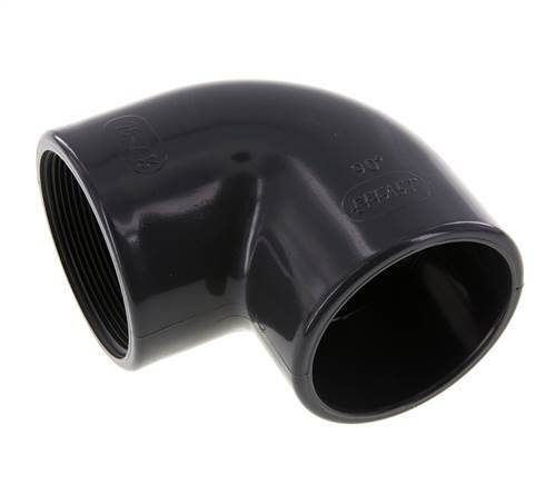 PVC 90deg Elbow Fitting Female Socket 75x89mm x Female Rp 2-1/2''