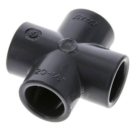 PVC Cross Fitting Socket 20x28mm