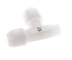 10x12mm & R3/8'' PVDF Right Angle Tee Hose Fitting with Male Threads 10bar/145psi