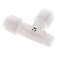 10x12mm & R3/8'' PVDF Right Angle Tee Hose Fitting with Male Threads 10bar/145psi