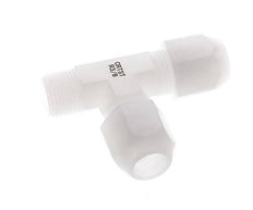 10x12mm & R3/8'' PVDF Right Angle Tee Hose Fitting with Male Threads 10bar/145psi