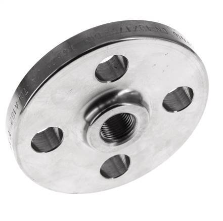 Threaded Flange DN10-PN16 Rp 3/8'' Stainless Steel 1.4571 DIN 2566