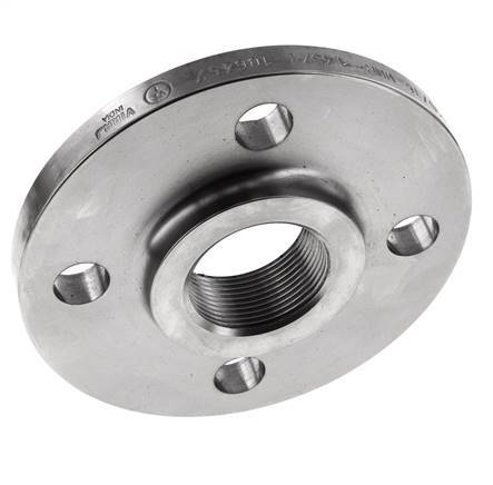 Threaded Flange DN40-PN16 Rp 1-1/2'' Stainless Steel 1.4571 DIN 2566