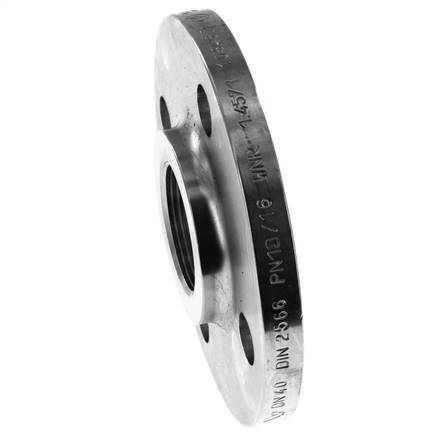 Threaded Flange DN40-PN16 Rp 1-1/2'' Stainless Steel 1.4571 DIN 2566
