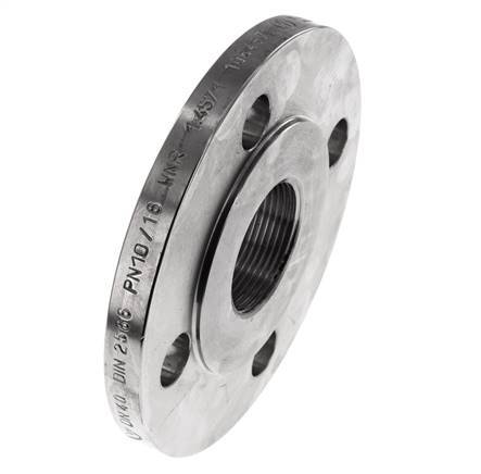 Threaded Flange DN40-PN16 Rp 1-1/2'' Stainless Steel 1.4571 DIN 2566