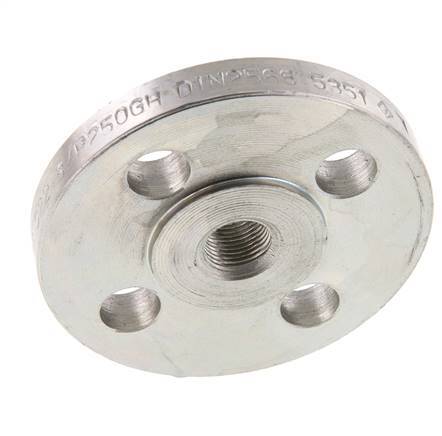 Threaded Flange DN10-PN16 Rp 3/8'' Zinc-Plated Steel DIN 2566
