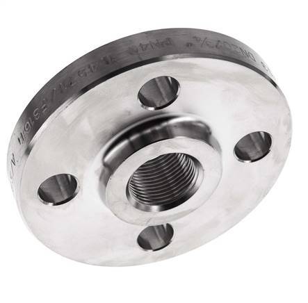 Threaded Flange DN20-PN40 Rp 3/4'' Stainless Steel 1.4571 DIN 2567 And EN 1092-1 (Type 13)