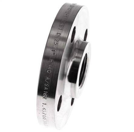 Threaded Flange DN25-PN40 Rp 1'' Stainless Steel 1.4571 DIN 2567 And EN 1092-1 (Type 13)