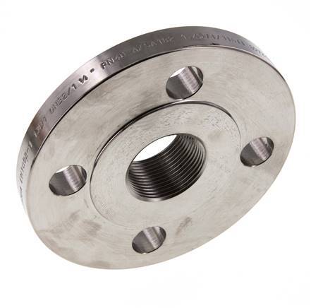 Threaded Flange DN65-PN16 (EN) Rp 2-1/2'' Stainless Steel 1.4571 EN 1092-1 (type 13)
