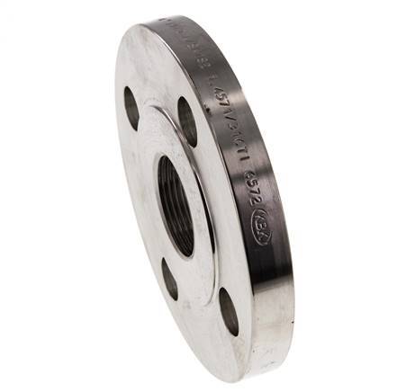 Threaded Flange DN15-PN16 (EN) Rp 1/2'' Stainless Steel 1.4571 EN 1092-1 (type 13)