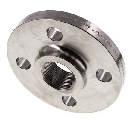 Threaded Flange DN65-PN40 Rp 2-1/2'' Stainless Steel 1.4571 DIN 2567 And EN 1092-1 (Type 13)