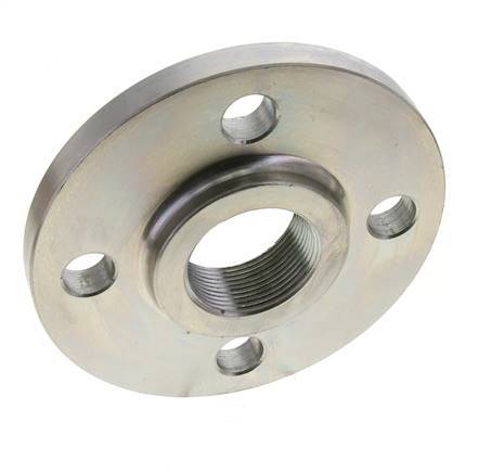 Threaded Flange DN40-PN40 Rp 1-1/2'' Zinc-Plated Steel DIN 2567 And EN 1092-1 (Type 13)