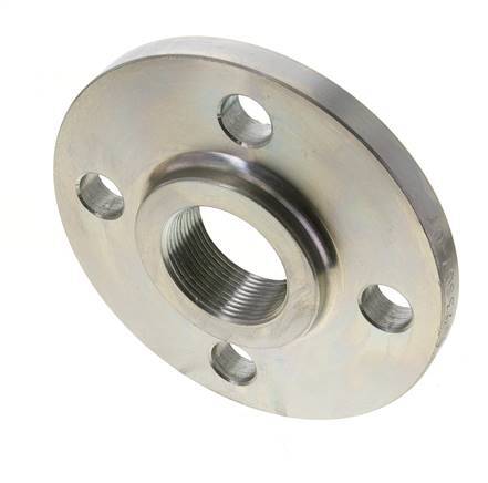 Threaded Flange DN40-PN40 Rp 1-1/2'' Zinc-Plated Steel DIN 2567 And EN 1092-1 (Type 13)