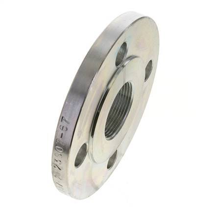 Threaded Flange DN40-PN40 Rp 1-1/2'' Zinc-Plated Steel DIN 2567 And EN 1092-1 (Type 13)