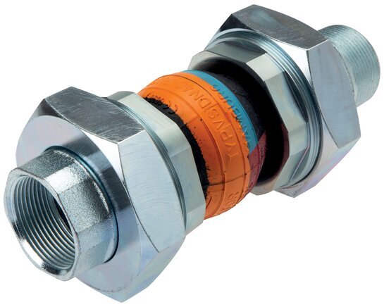Threaded Rubber Expansion Joint DN40 R 1-1/2'' (Male)-R 1-1/2'' (Male) EPDM
