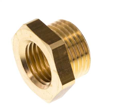 Niple reductor de latón M18x1.5 macho x M14x1.5 hembra 16bar (232psi) [2 piezas]