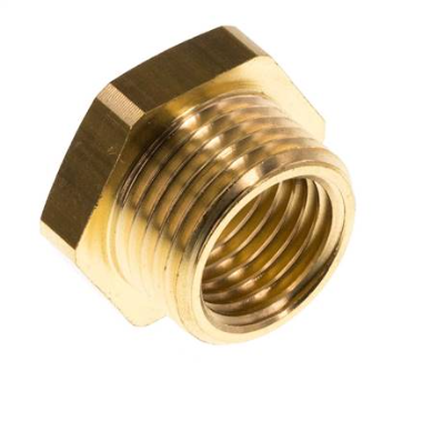 Niple reductor de latón M18x1.5 macho x M14x1.5 hembra 16bar (232psi) [2 piezas]