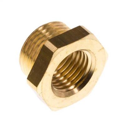 Niple reductor de latón M18x1.5 macho x M14x1.5 hembra 16bar (232psi) [2 piezas]
