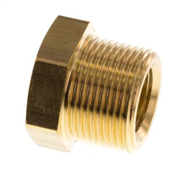 Niple reductor de latón M24x1.5 macho x M16x1.5 hembra 16bar (232psi)