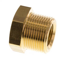 Niple reductor de latón M24x1.5 macho x M16x1.5 hembra 16bar (232psi)