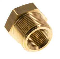 Niple reductor de latón M24x1.5 macho x M16x1.5 hembra 16bar (232psi)