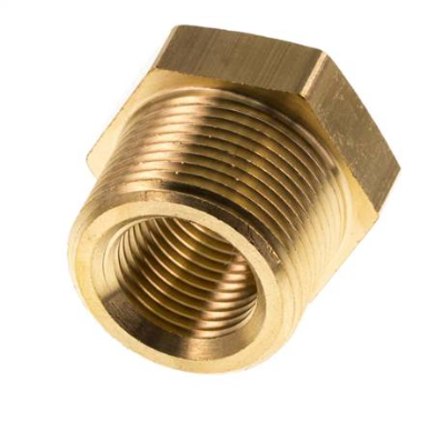 Niple reductor de latón M24x1.5 macho x M16x1.5 hembra 16bar (232psi)