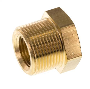 Niple reductor de latón M24x1.5 macho x M16x1.5 hembra 16bar (232psi)
