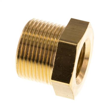 Niple reductor de latón M24x1.5 macho x M16x1.5 hembra 16bar (232psi)