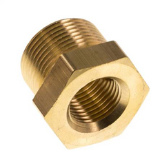 Niple reductor de latón M24x1.5 macho x M16x1.5 hembra 16bar (232psi)