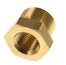 Niple reductor de latón M24x1.5 macho x M16x1.5 hembra 16bar (232psi)
