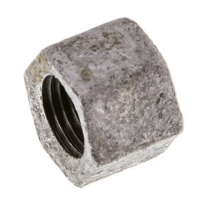 Rp 1/4'' Zinc plated Cast iron End cap 25 Bar [5 Pieces]