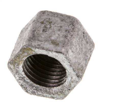 Rp 1/4'' Zinc plated Cast iron End cap 25 Bar [5 Pieces]