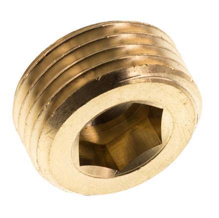 G 1/2'' Brass Closing plug with Inner Hex without collar 16 Bar [2 Pieces]