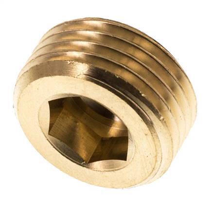 G 1/2'' Brass Closing plug with Inner Hex without collar 16 Bar [2 Pieces]