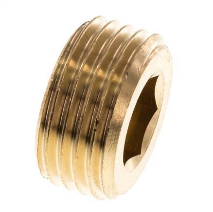 G 1/2'' Brass Closing plug with Inner Hex without collar 16 Bar [2 Pieces]