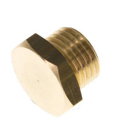 G 1/4'' Brass Closing plug with Outer Hex 16 Bar [5 Pieces]