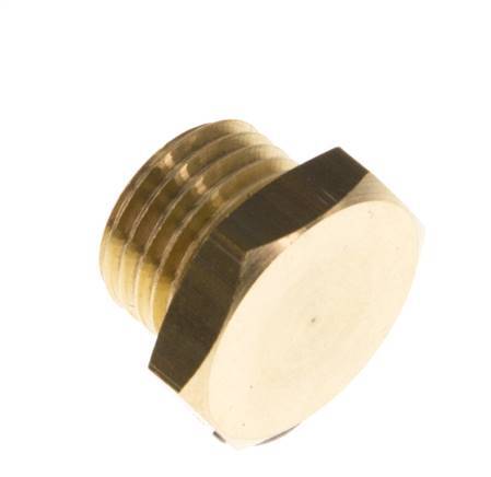 G 1/4'' Brass Closing plug with Outer Hex 16 Bar [5 Pieces]