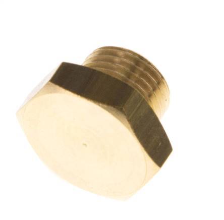 G 1/8'' Brass Closing plug with Outer Hex 16 Bar [10 Pieces]