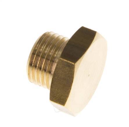 G 1/8'' Brass Closing plug with Outer Hex 16 Bar [10 Pieces]
