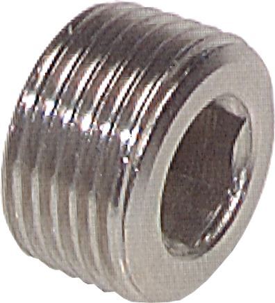 1/8'' Nickel plated Brass Closing plug with Inner Hex without collar 16 Bar [10 Pieces]